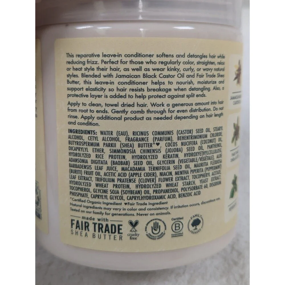 Shea Moisture Jamaican Black Castor Oil Smoothie Cream - 2 Pack